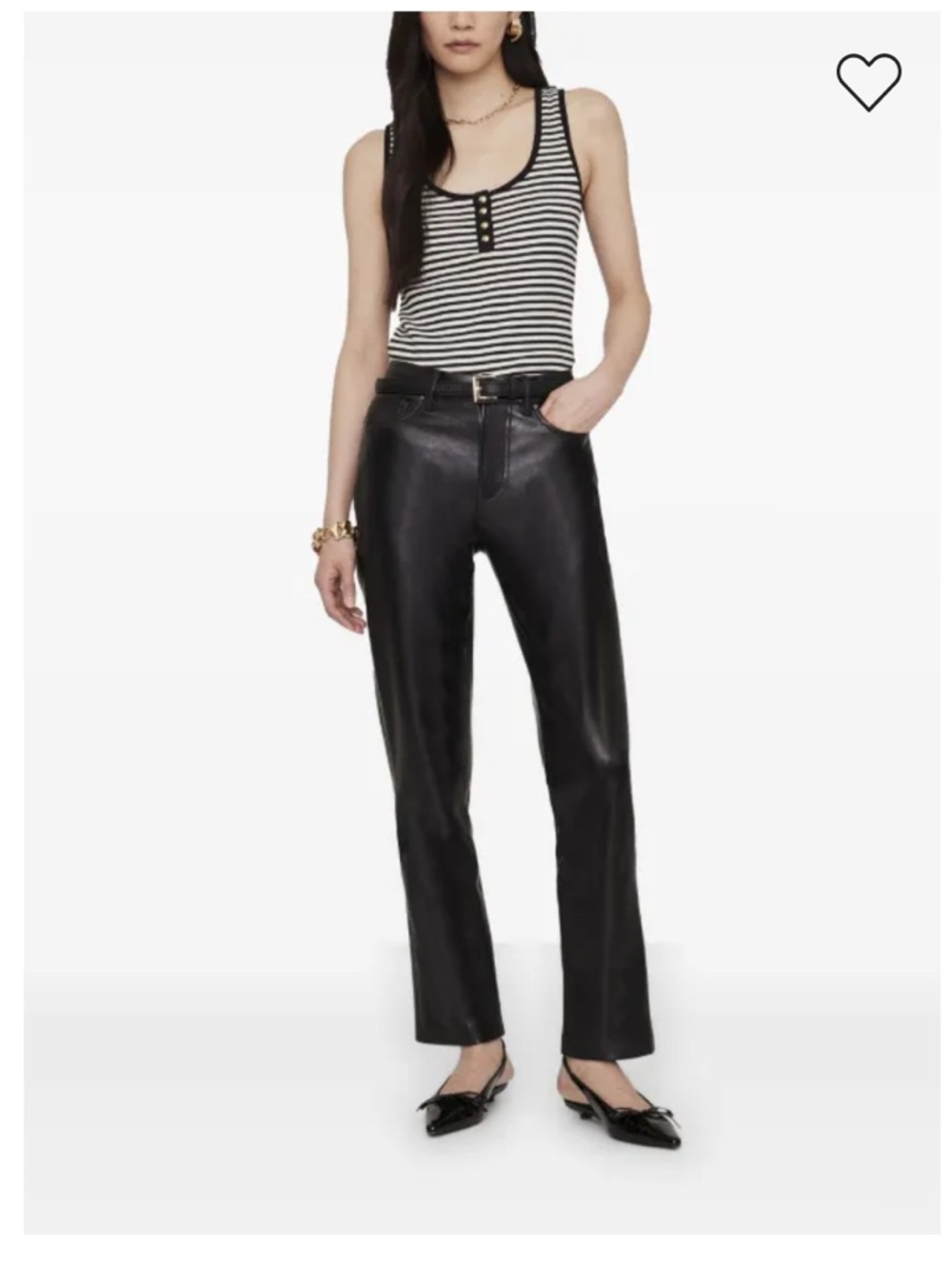 Anine Bing Black & White Striped Henley Tank: elevated casual - Picture 2 of 11